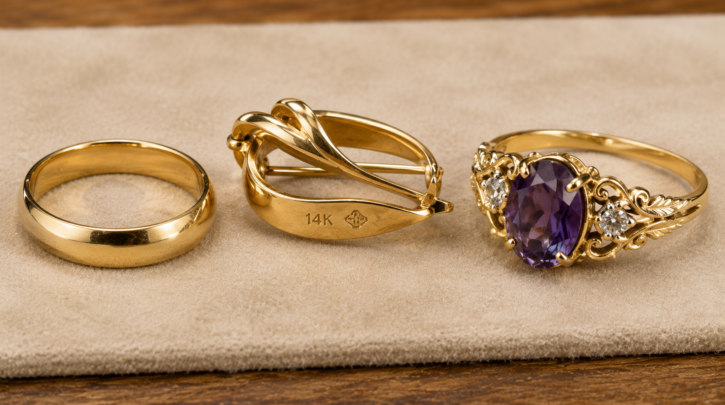 Illustration representing three different jewelry pieces suited to three different selling venues
